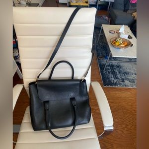 Leather work bag for laptop - cross body wear option